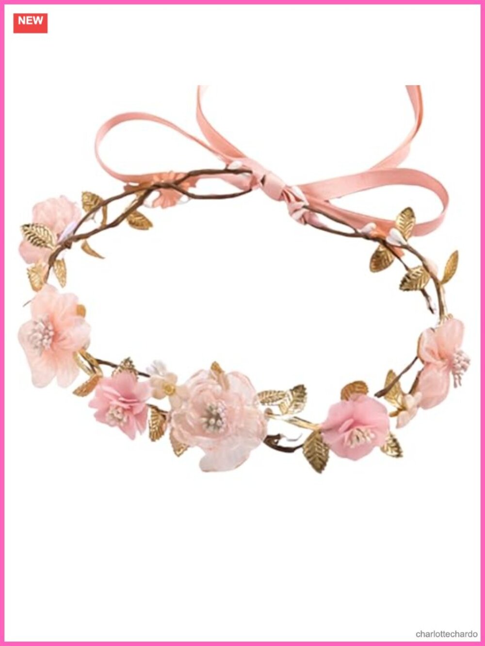 Handmade Fairy Flower Crown Headband Adjustable Floral Headpiece for Women